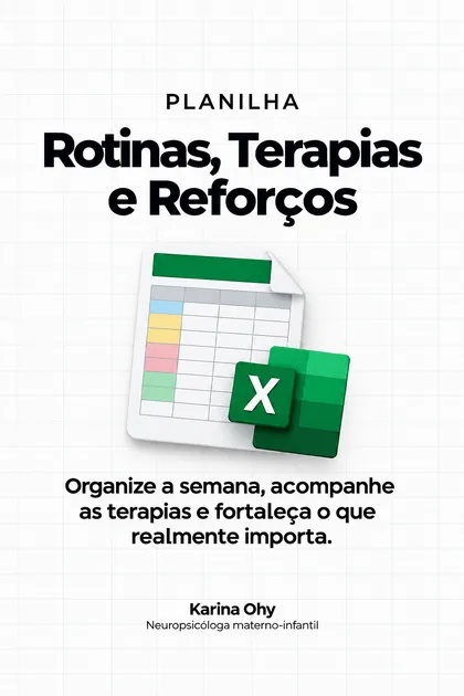 Capa da planilha Rotinas, Terapias e Reforços